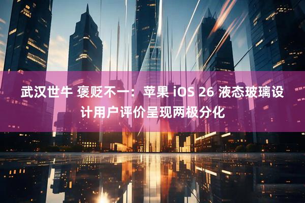 武汉世牛 褒贬不一：苹果 iOS 26 液态玻璃设计用户评价呈现两极分化